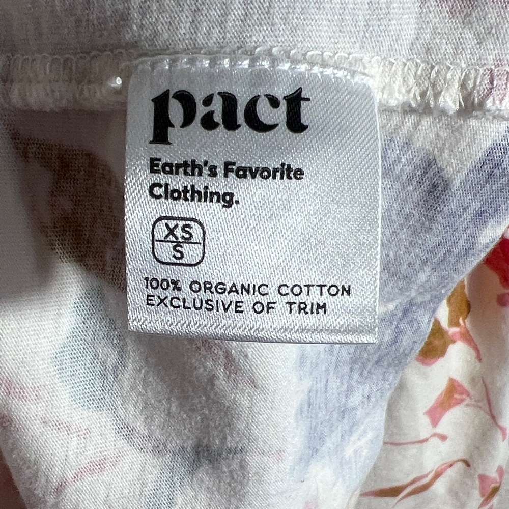 Pact Organic Cotton Staycation Short Robe floral size S cottagecore cozy - Picture 10 of 10